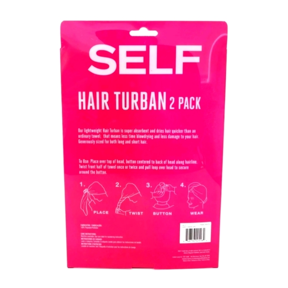 New in Box SELF Hair Turban 2 Pack L👀K - Picture 2 of 6